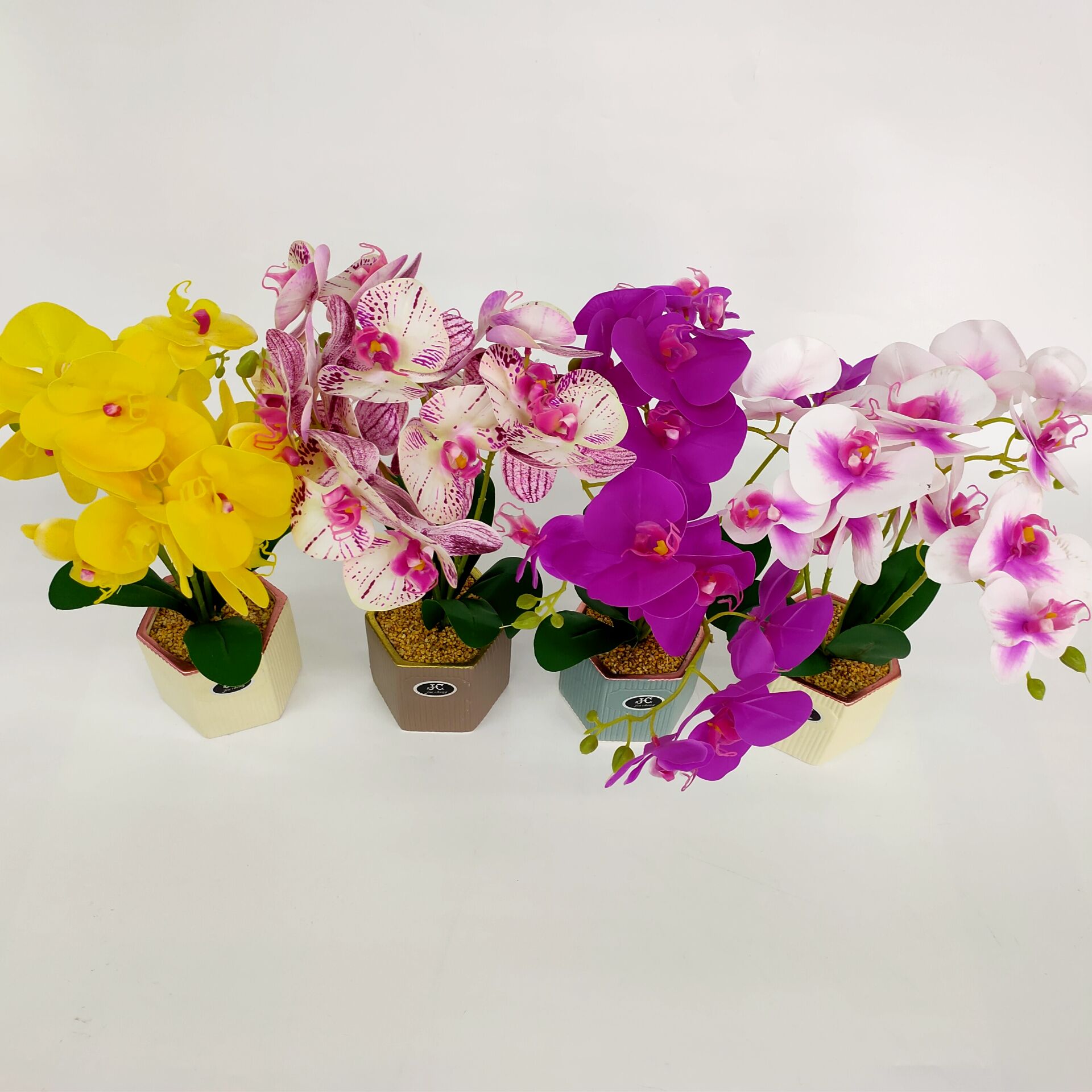 Imitation flower false flower bonsai ceramic basin Phalaenopsis restaurant living room table decoration products