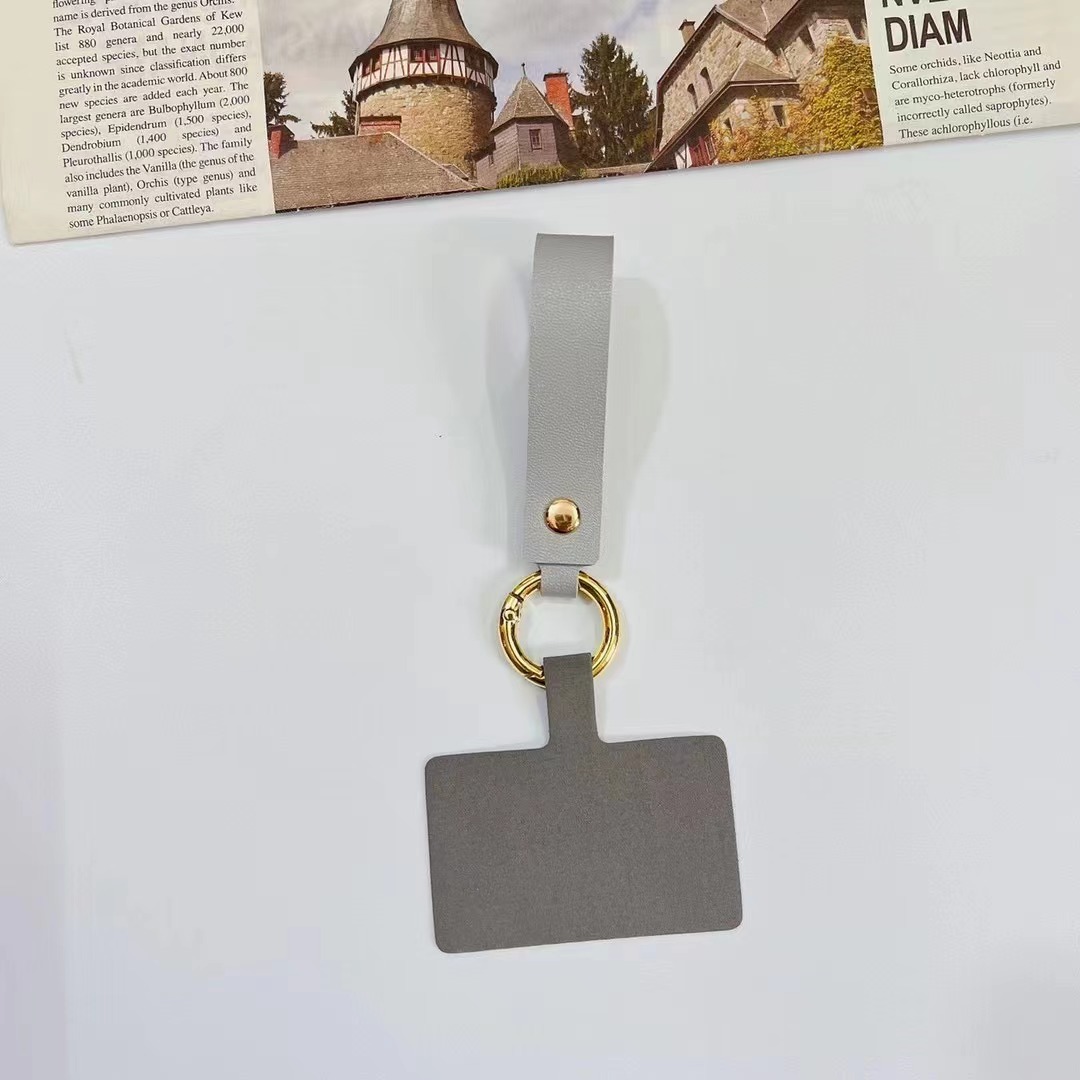 Foreign Trade New Leather Universal Rope Mobile Phone Lanyard Patch Can Be Customized Graphics Can Be Hung Wrist Rope