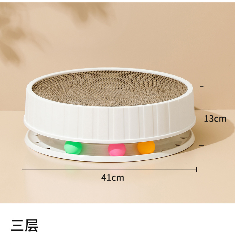 Pet round cat scratch board, wear-resistant and multi-functional cat toy, claw grinding and cat playing, high-density corrugated paper pet supplies pic 8