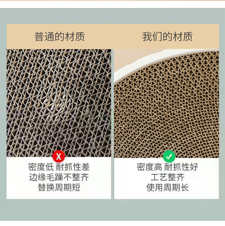 Pet round cat scratch board, wear-resistant and multi-functional cat toy, claw grinding and cat playing, high-density corrugated paper pet supplies pic 17
