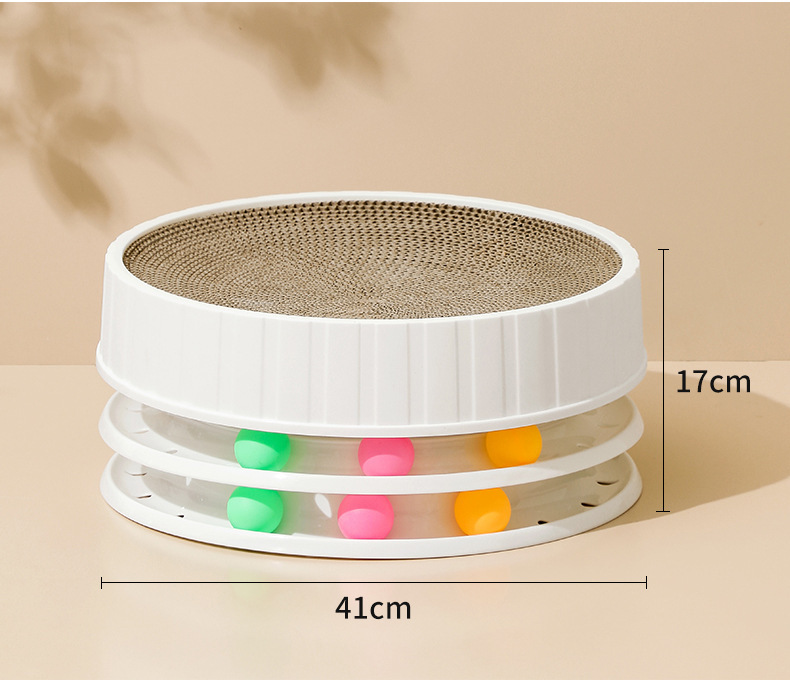 Pet round cat scratch board, wear-resistant and multi-functional cat toy, claw grinding and cat playing, high-density corrugated paper pet supplies pic 9