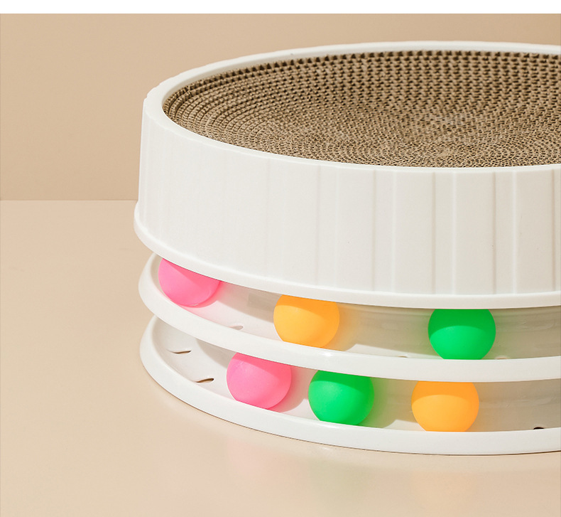 Pet round cat scratch board, wear-resistant and multi-functional cat toy, claw grinding and cat playing, high-density corrugated paper pet supplies pic 16
