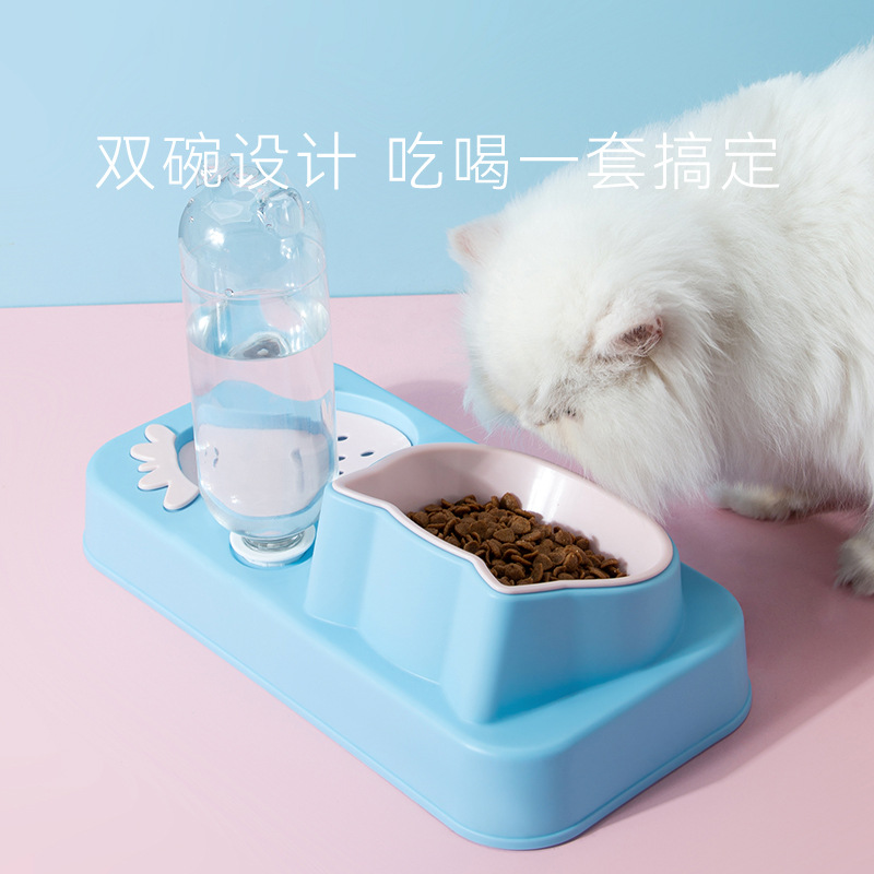 宠物食碗喂食自动蓄水碗一体狗饭盆猫碗不湿嘴防滑防打翻宠物用品