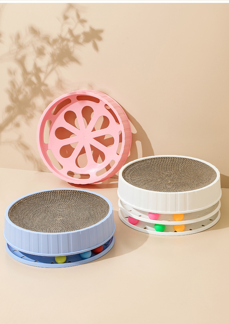 Pet round cat scratch board, wear-resistant and multi-functional cat toy, claw grinding and cat playing, high-density corrugated paper pet supplies pic 22