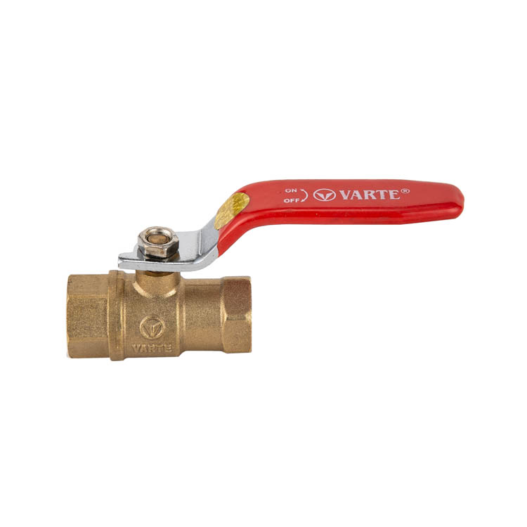 Brass body iron ball and handle natural color ball valve