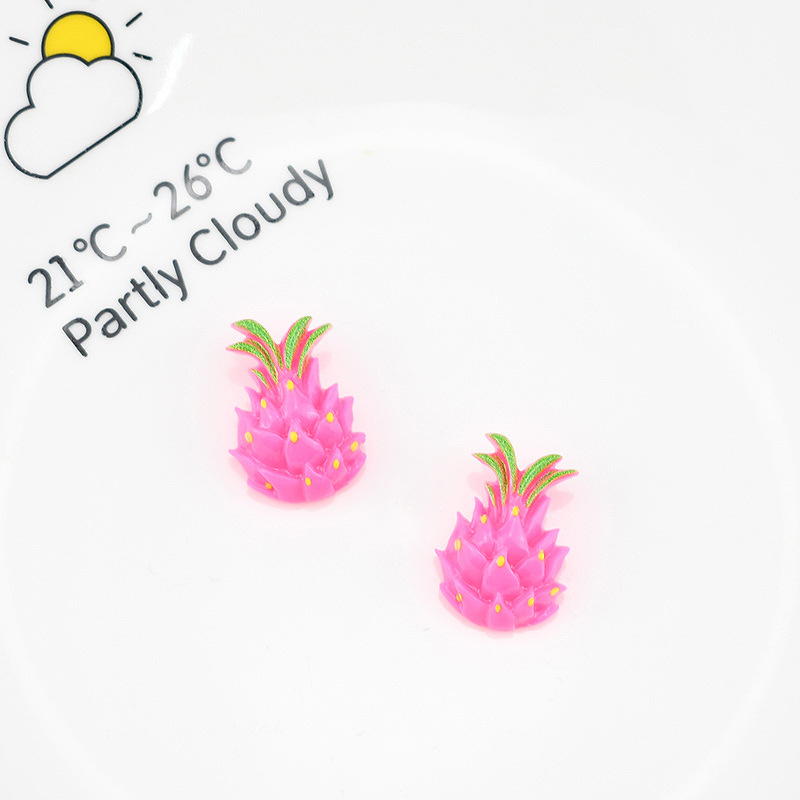 (Pack 500) Artificial Fruit Patch Dragon Fruit Resin Accessories Slime Filling Material Diy Refrigerator Sticker Accessories Wholesale Item Picture
