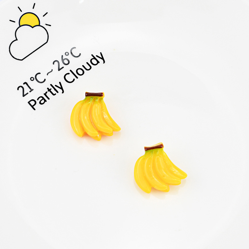 (Pack 500) Harajuku Ins Fruit Headwear Accessories Simulation Fruit Banana Resin Patch Cream Phone Case Diy Material Application Scenario
