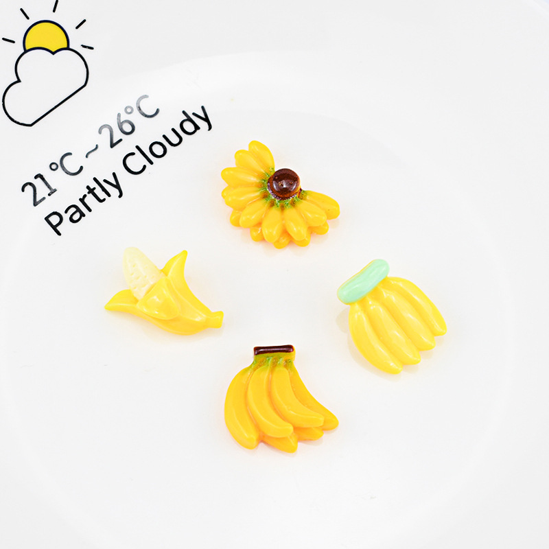 (Pack 500) Harajuku Ins Fruit Headwear Accessories Simulation Fruit Banana Resin Patch Cream Phone Case Diy Material Specification drawing
