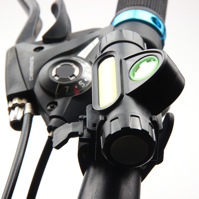 YT-872-1车灯+头灯两用USB充电头灯泛光COB+远光灯头灯自行车前灯 跑步灯骑行头灯详情2