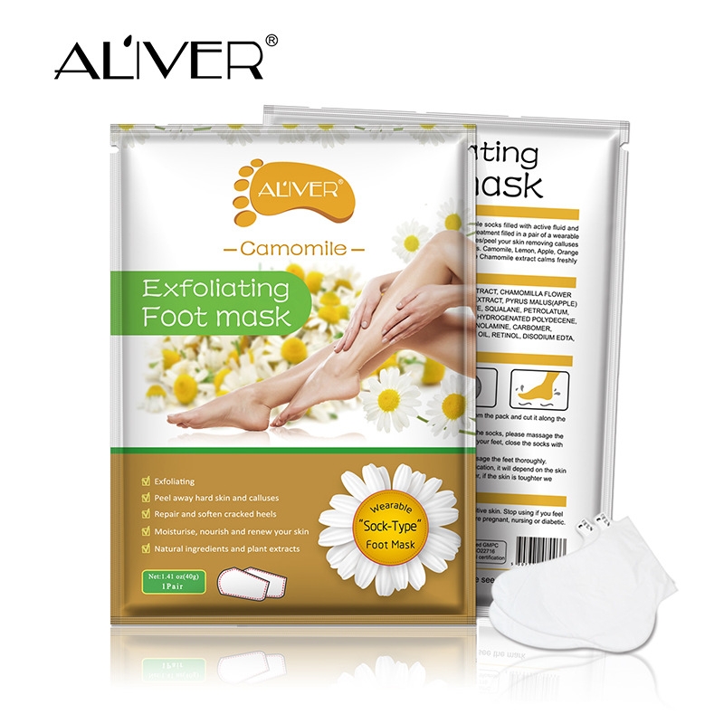 ALIVER 洋甘菊滋养去角质足膜  嫩滑双足 脱落角质 单片装 足部护理精华 