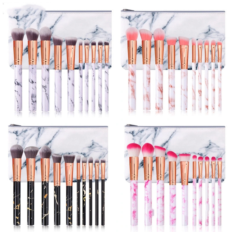 10 marble makeup brush set 5 big 5 small eyeshadow brush blush brush storage bag manufacturers spot
