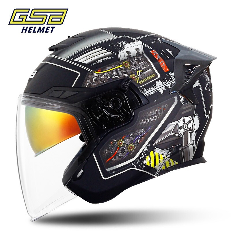 GSB263 Motorcycle helmet Men's and women's Bienviron-ment piece half helmet 3C certified four seasons sun protection cycling personality half cover three-quarters helmet Specification drawing