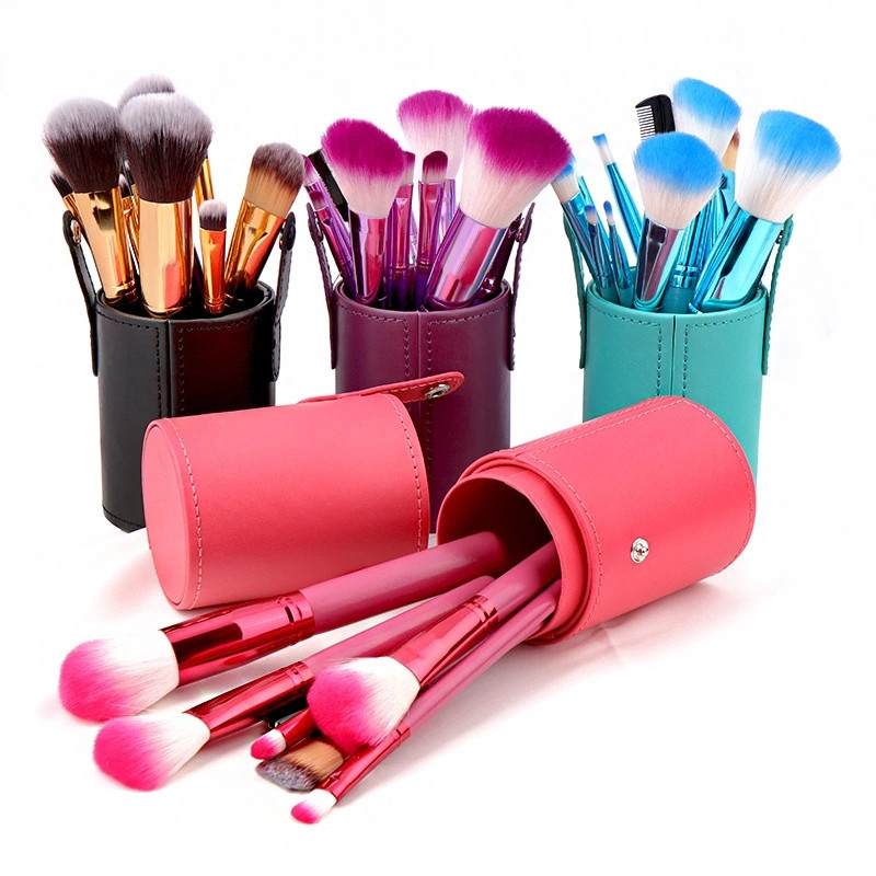 12 canister makeup brush set full makeup tools foundation brush eyeshadow brush wood handle makeup