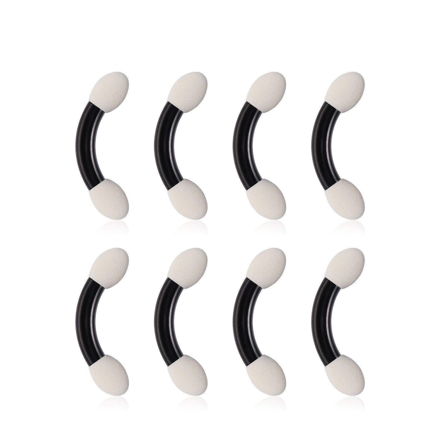 4.5 Curved eye shadow bar Black plastic handle latex cotton eye shadow bar eye shadow brush beauty tools supplied by manufacturers