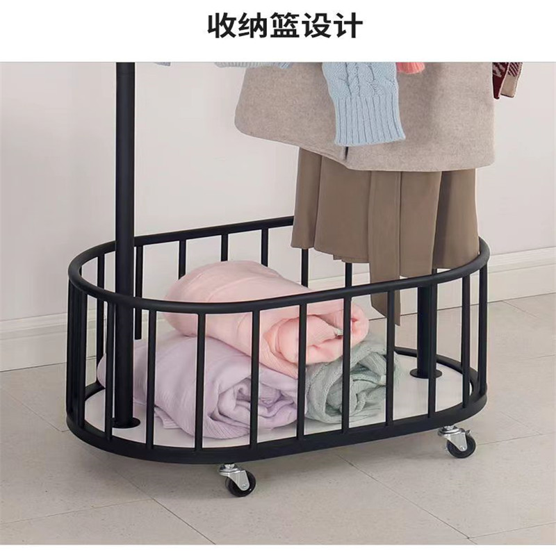 Wheeled movable simple coat rack, bedroom floor-standing clothes hanger, Nordic light luxury home ins living room clothes rack pic 10