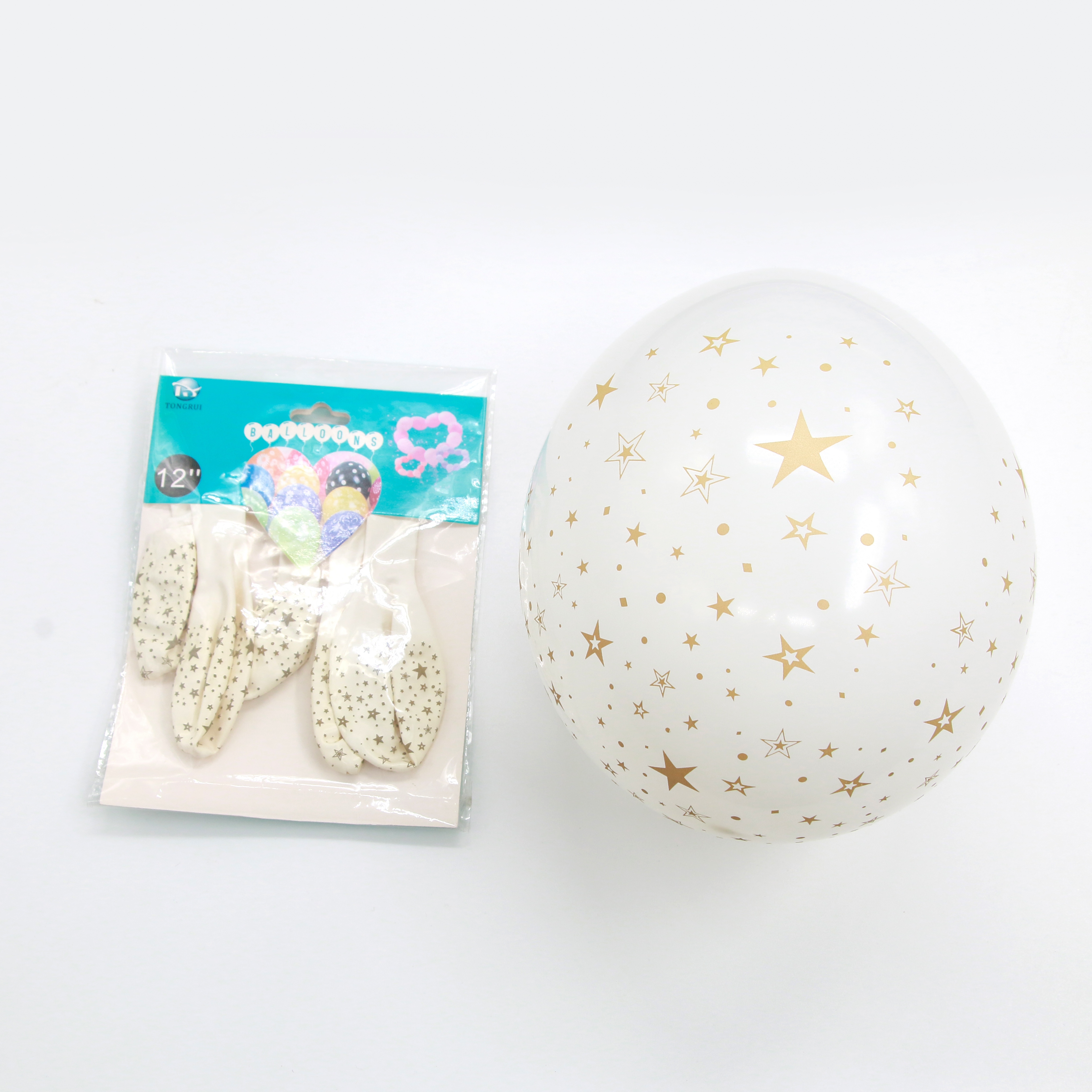 White background gold pentagram design balloon latex balloon party decorations party balloons thumbnail