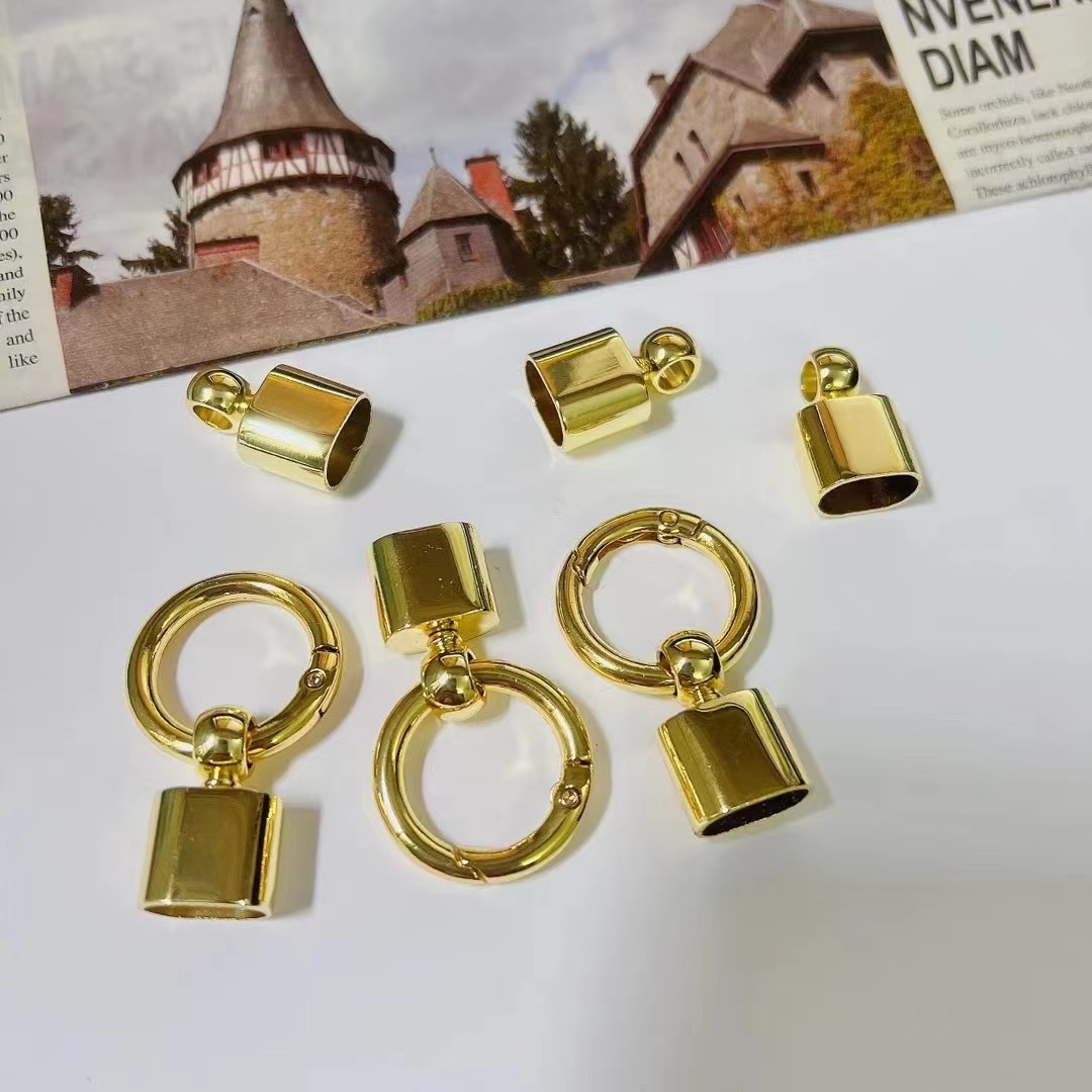 Key Chain Alloy Hang Plated Gun Color Wholesale Creative Leather Handcrafted Key Ring Zinc Alloy Hardware Accessories Pendant Bell Variety Of Custom