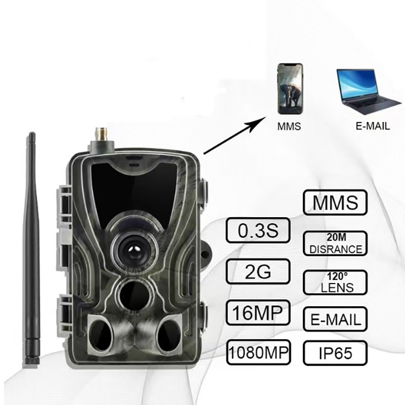 Hunting Camera 2G 1080P Trail Camera with Infrared Night Vision, Email for Wildlife Hunting