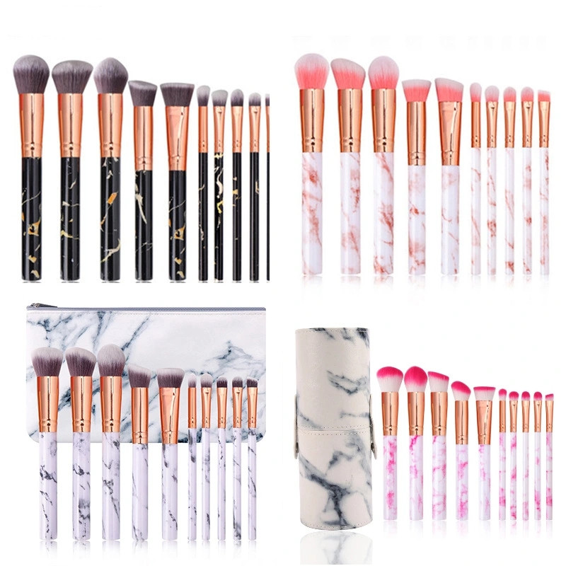 10 marble makeup brush set 5 big 5 small makeup brush eyeshadow brush foreign trade makeup tools