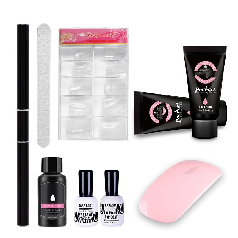 Cross border new nail crystal extension adhesive set base adhesive seal nail lighting therapy extension tool box