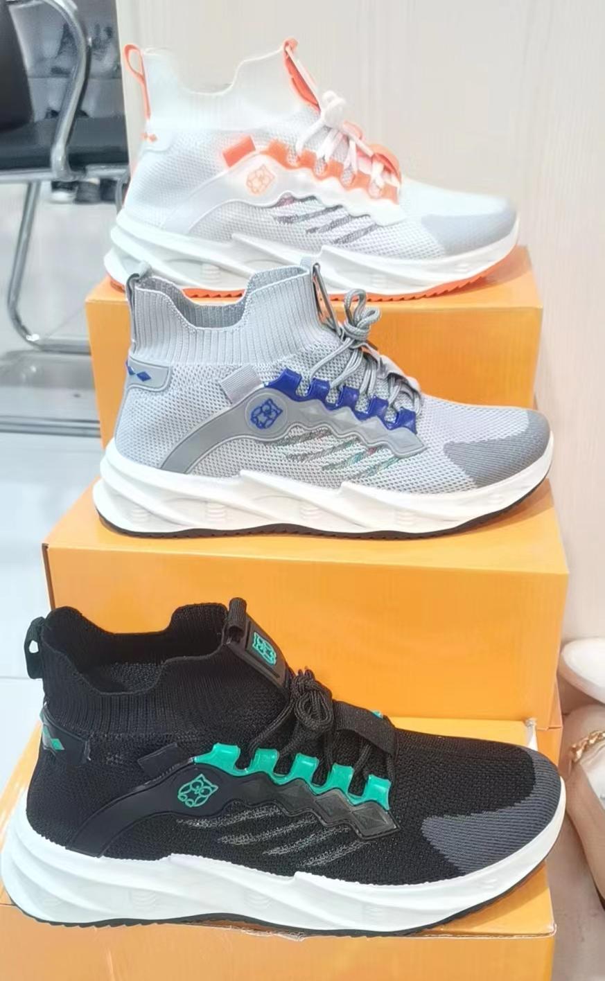 2022 new summer men's sports shoes before lacing fly woven round head spot blade bottom casual running shoes thumbnail