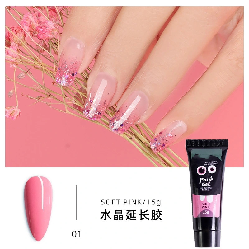 Proofing nail lengthening adhesive transparent crystal lengthening UV phototherapy wholesale cross-border factory supply multi-color Specification drawing