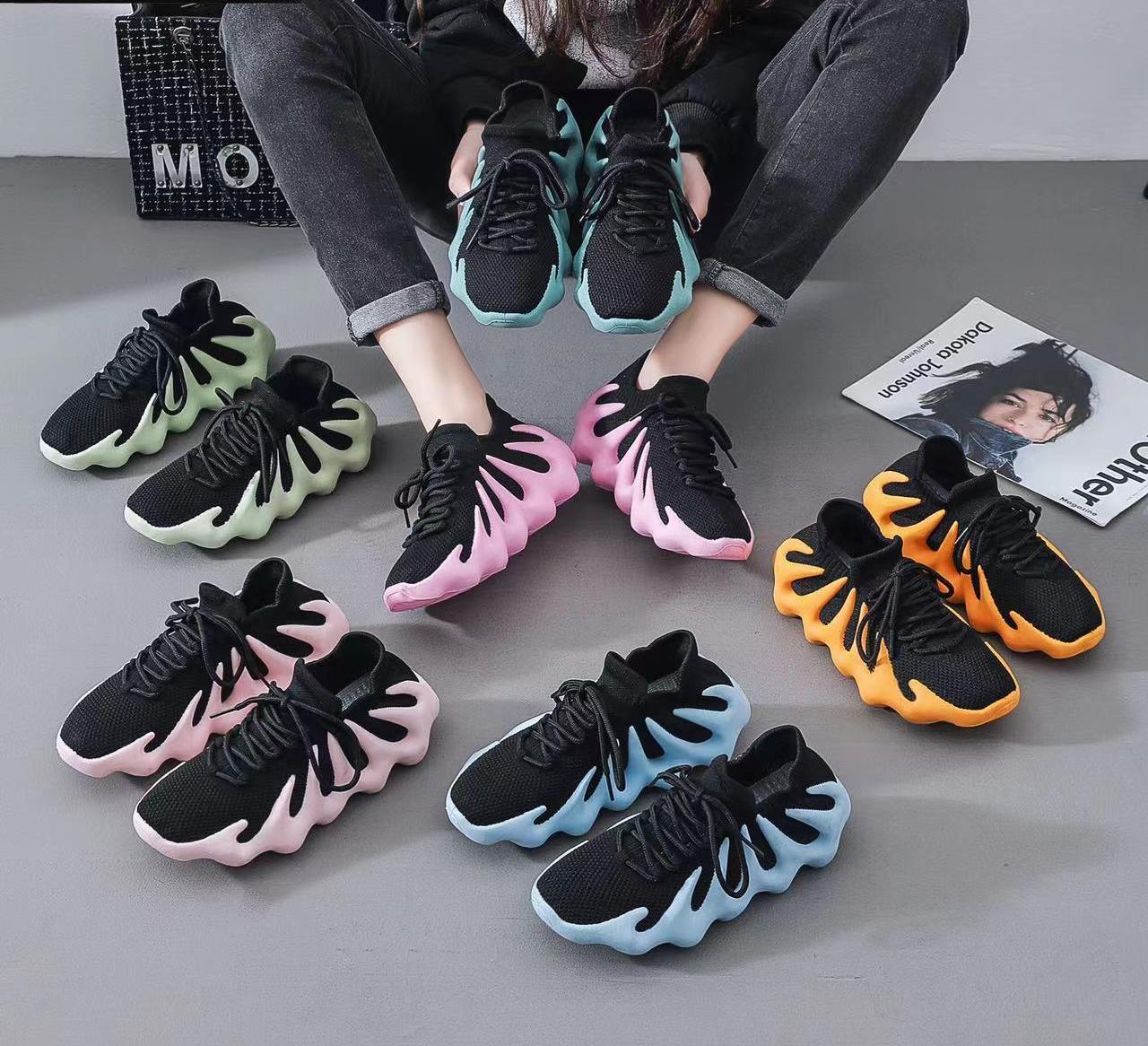 2022 new summer men's sports shoes before lacing fly woven round head spot leisure running shoes thumbnail