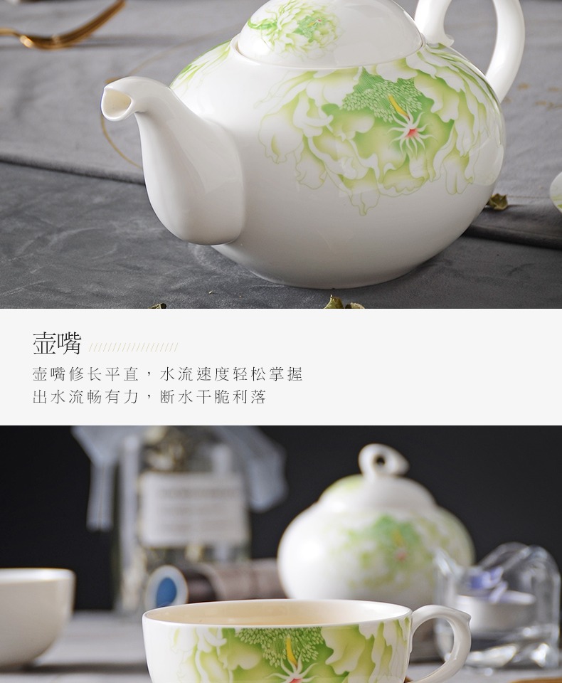 Huaguang National Porcelain Spring Full Garden Cup and Pot Set, Bone China Tea Set, Home Gift Box pic 8