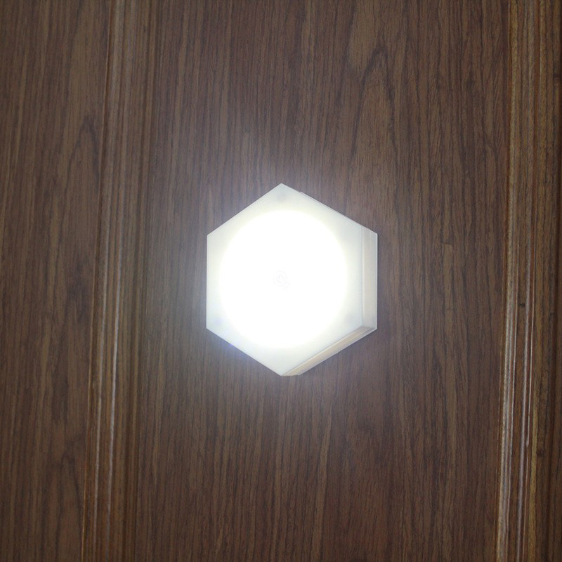 220722 COB control remoto hexagonal gabinete luz clap lámpara dormitorio cocina pasillo cabeza de cama luz de noche pequeña lámpara de noche 1 remolque 3led luz de noche pequeña pic 18