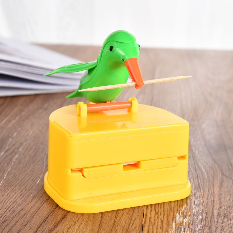 The same intelligent toothpick box automatic cartoon bird toothpick box creative home living room press type toothpick bucket thumbnail