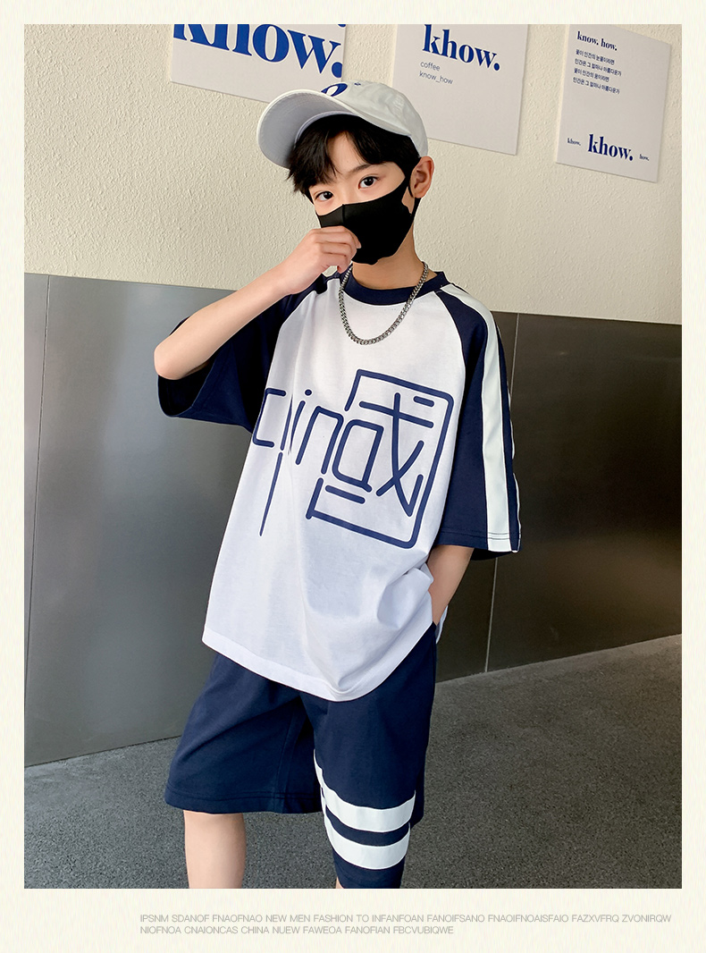 2022 New Summer Boys' Set from Zhongda Children's short-sleeved sportswear with Chinese style and national trend, cool and stylish pure cotton summer wear for children pic 10
