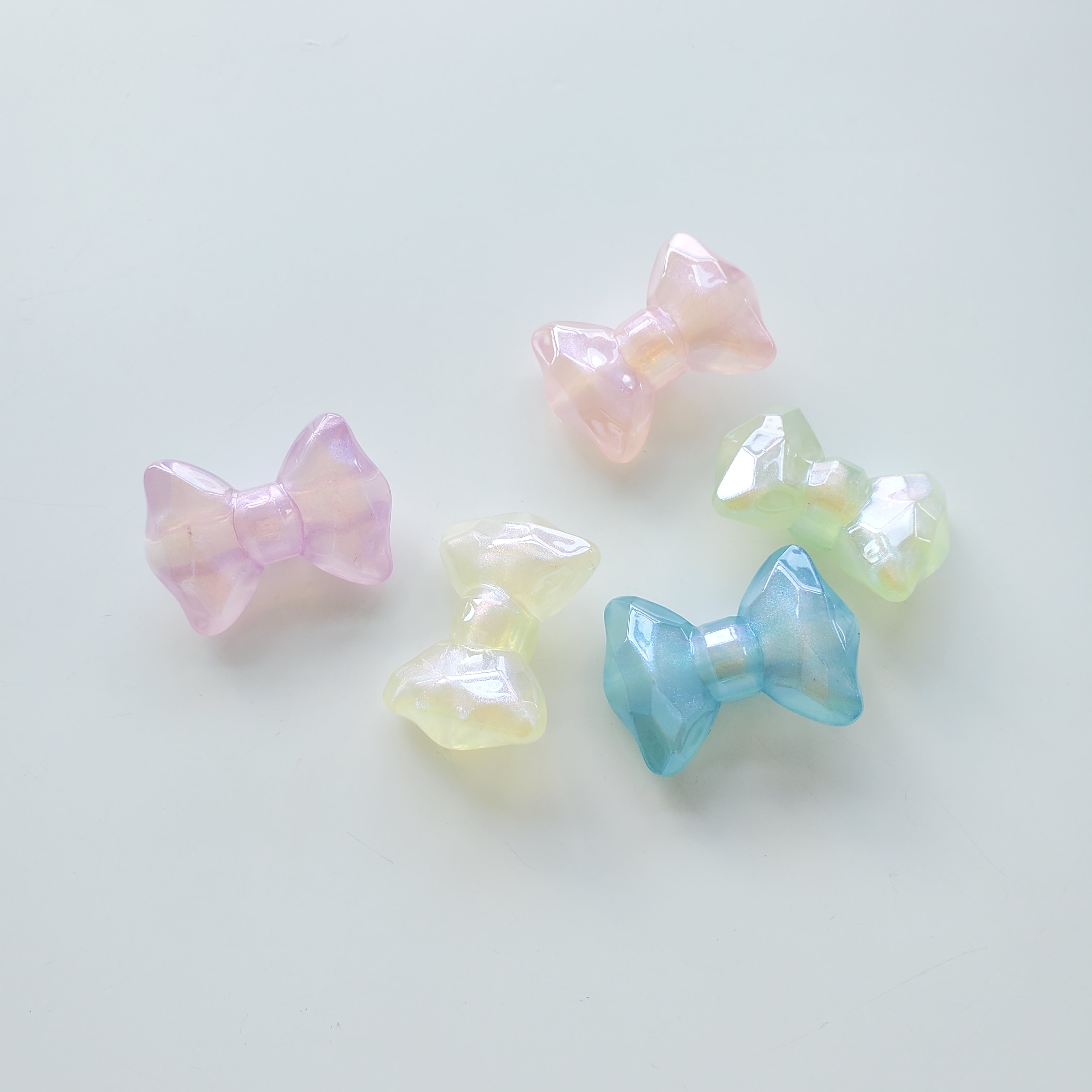 Chen Ming Accessories DIY Accessories Pearlescent Jelly Bean Acrylic beads Handmade 35mm back hole bow Accessory material whole pack details Picture