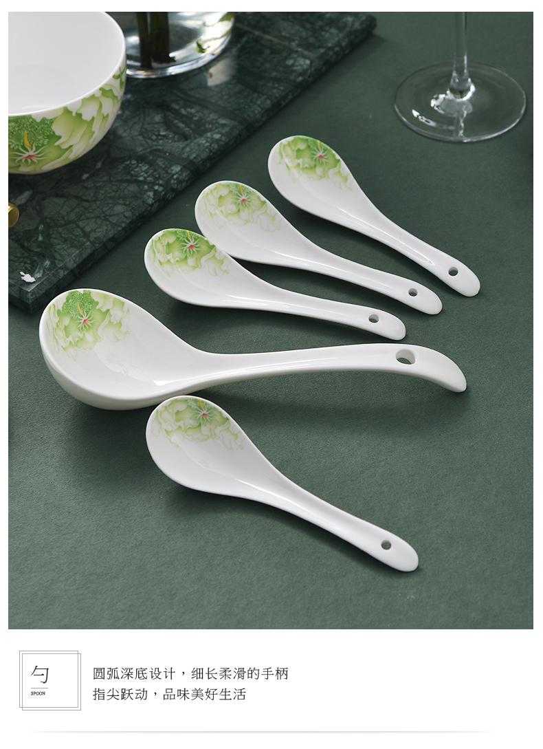 华光国瓷 骨瓷碗碟套装家用 餐具套装 釉中彩新中式礼盒 春色满园详情12