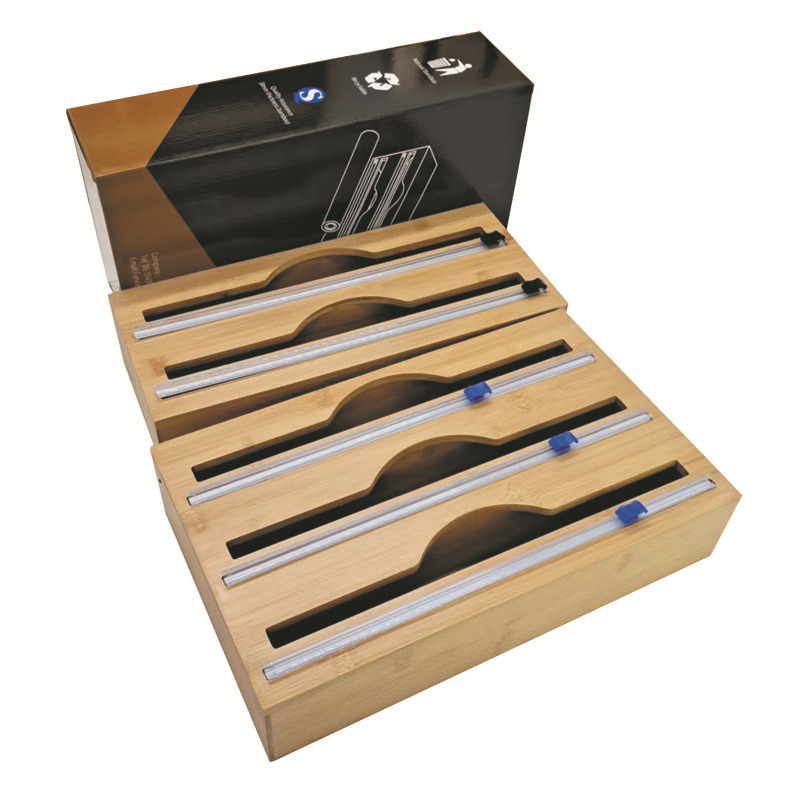 Bamboo cling film cutting box foreign trade