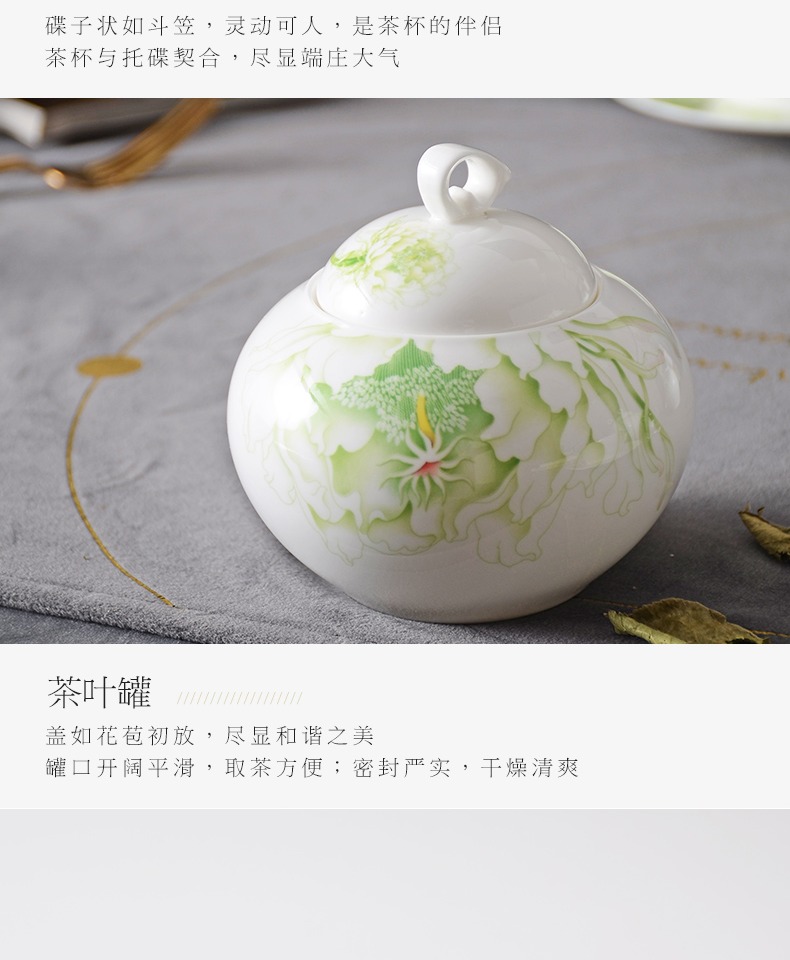Huaguang National Porcelain Spring Full Garden Cup and Pot Set, Bone China Tea Set, Home Gift Box pic 10
