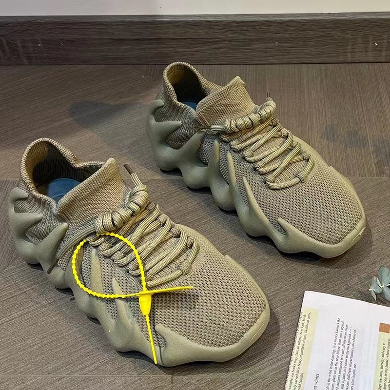 2022 foreign trade new summer sneaker lace-up fly spot blade bottom leisure woven round head running shoes thumbnail