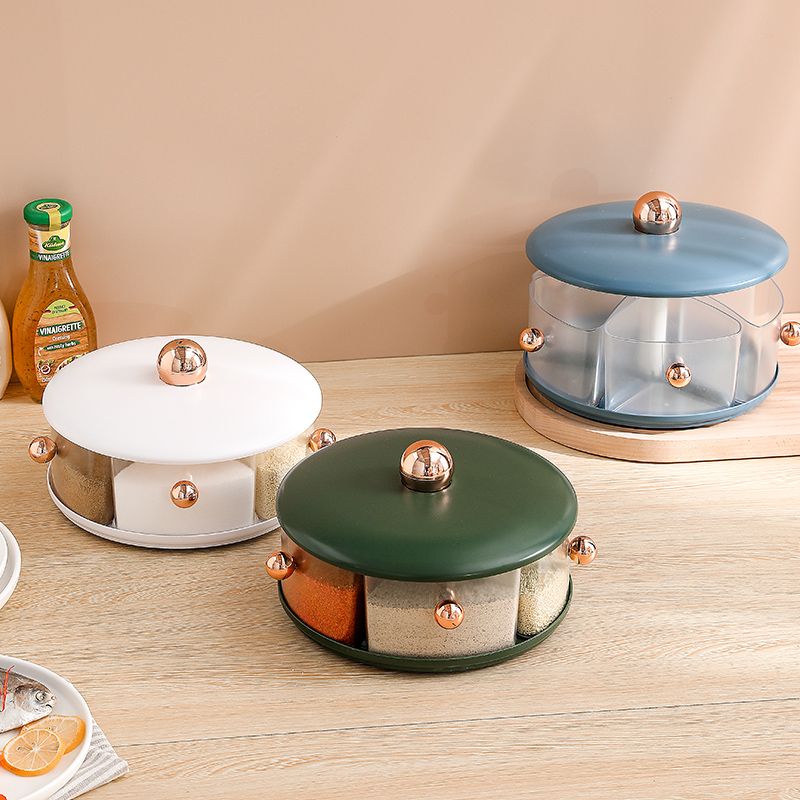 Rotating seasoning box at home, home, rotating storage tray, shelf, household kitchen, multi-function, non-slip tray, seasoning bottle, storage box, turntable thumbnail