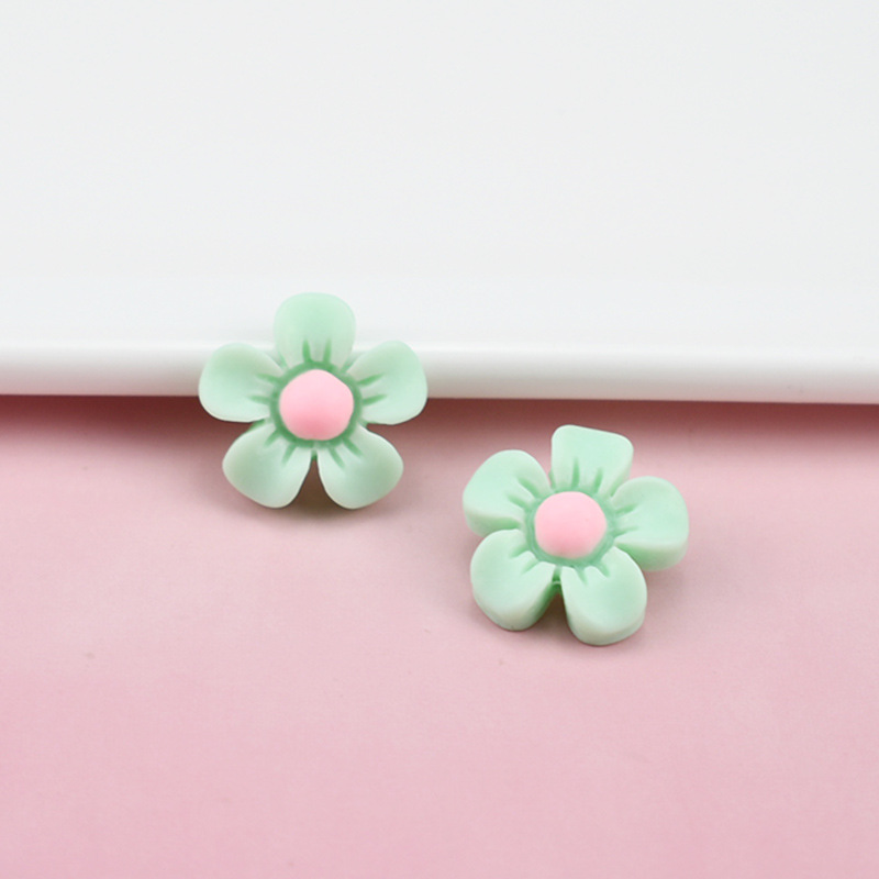 (Pack 500) Hyuna Frosted Flowers Five Petal Flower Resin Hairpin Accessories Cream Glue Phone Case Patch Head Cord Hair Accessories Diy Accessories details Picture