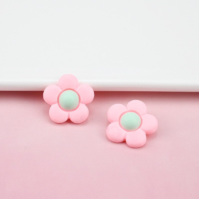 (Pack 500) Hyuna Frosted Flowers Five Petal Flower Resin Accessories Cream Glue Phone Case Patch Head Cord Hair Accessories Diy Accessories Materials details Picture