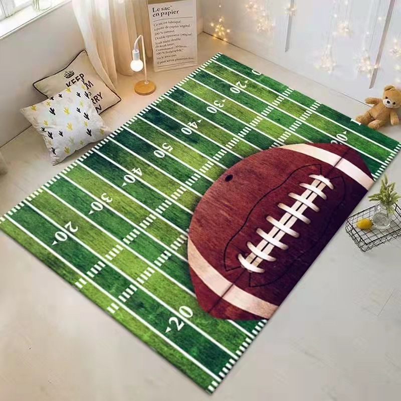 Qian Si carpet household indoor football blanket crystal velvet non-slip children's room activity decorative floor mat home stay hotel theme room thumbnail