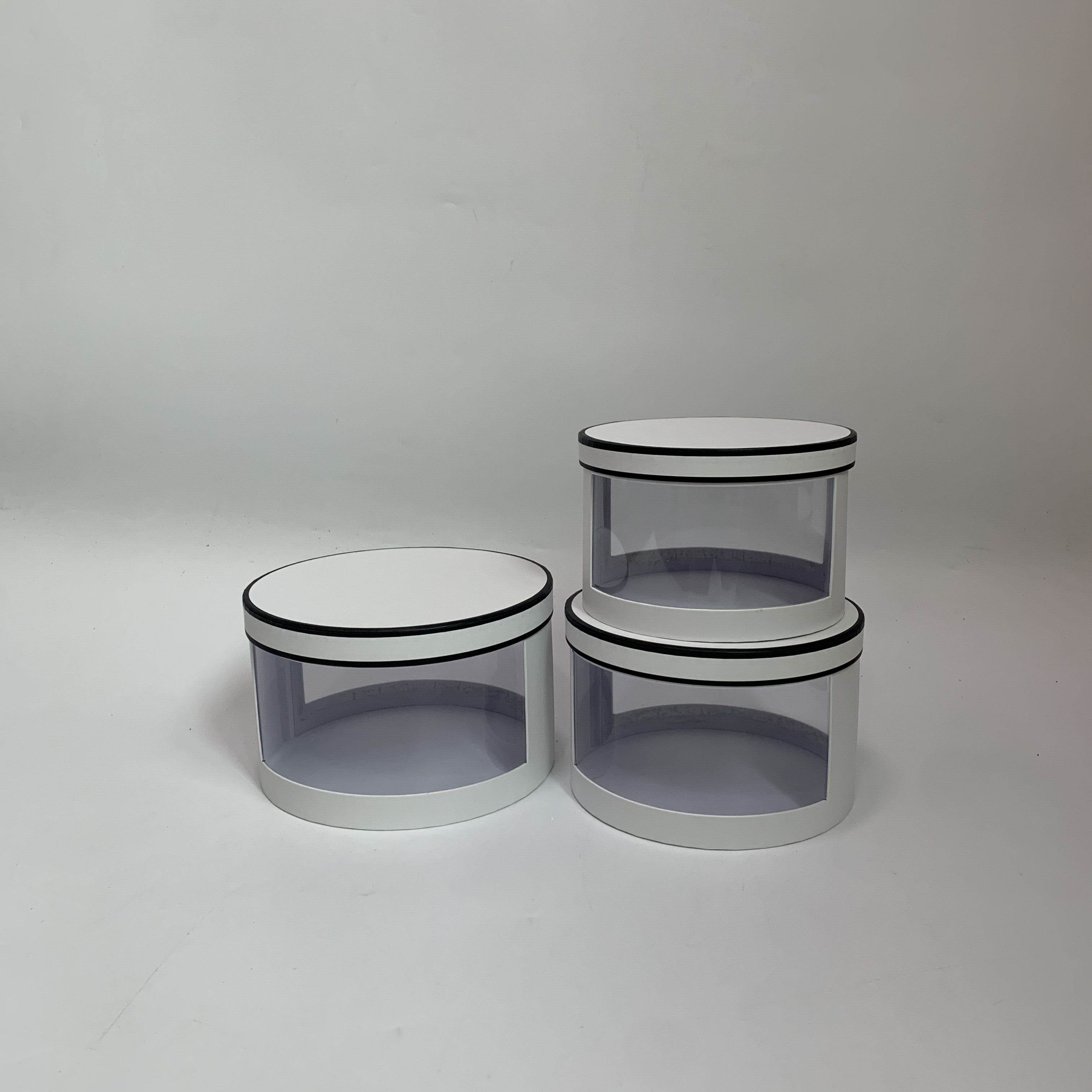 Wina Hollow Round Gift Box Three-Piece Valentine's Day Flower Gift Box With Hand Gift Box Flower Box Gift Box Specification drawing