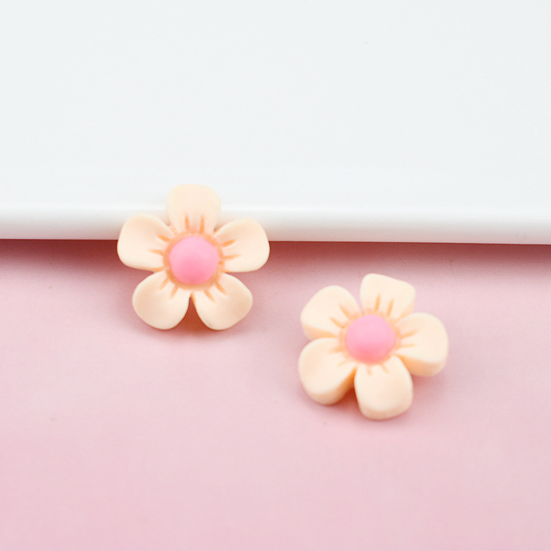 (Pack 500) Hyuna Frosted Flowers Five Petal Flower Resin Hairpin Accessories Cream Glue Phone Case Patch Head Cord Hair Accessories Diy Accessories Specification drawing