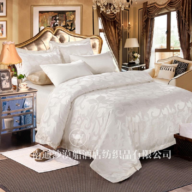 High-end hotel linen bedding: Dreamy Back to the Tang Dynasty European series jacquard luxury ice silk high-end hotel bedding, 100% mulberry silk fabric details Picture