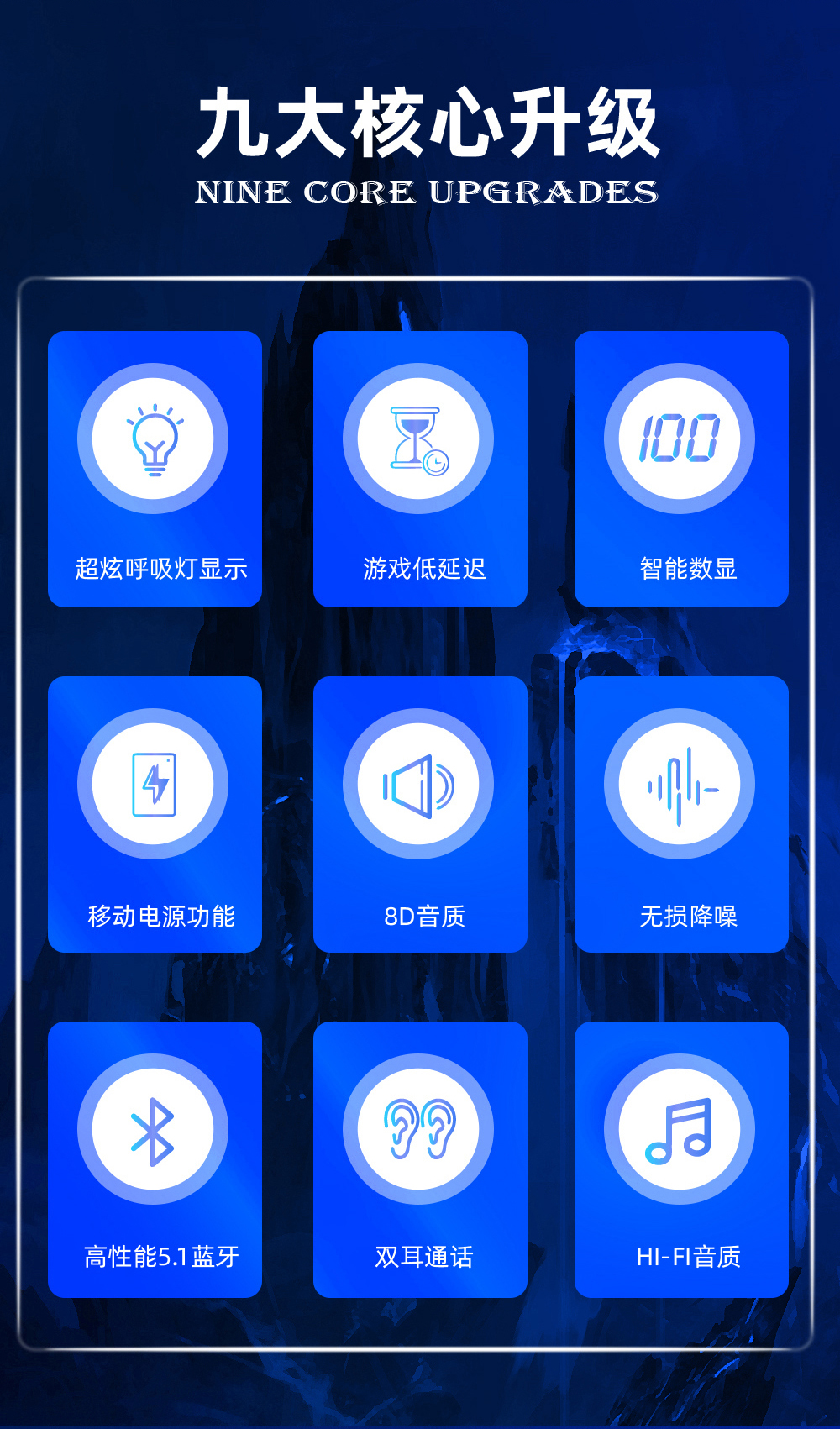 EZRA跨境TWS无线蓝牙耳机 入耳式半入耳式双耳运动耳机 立体声降噪电竞TWS39详情2