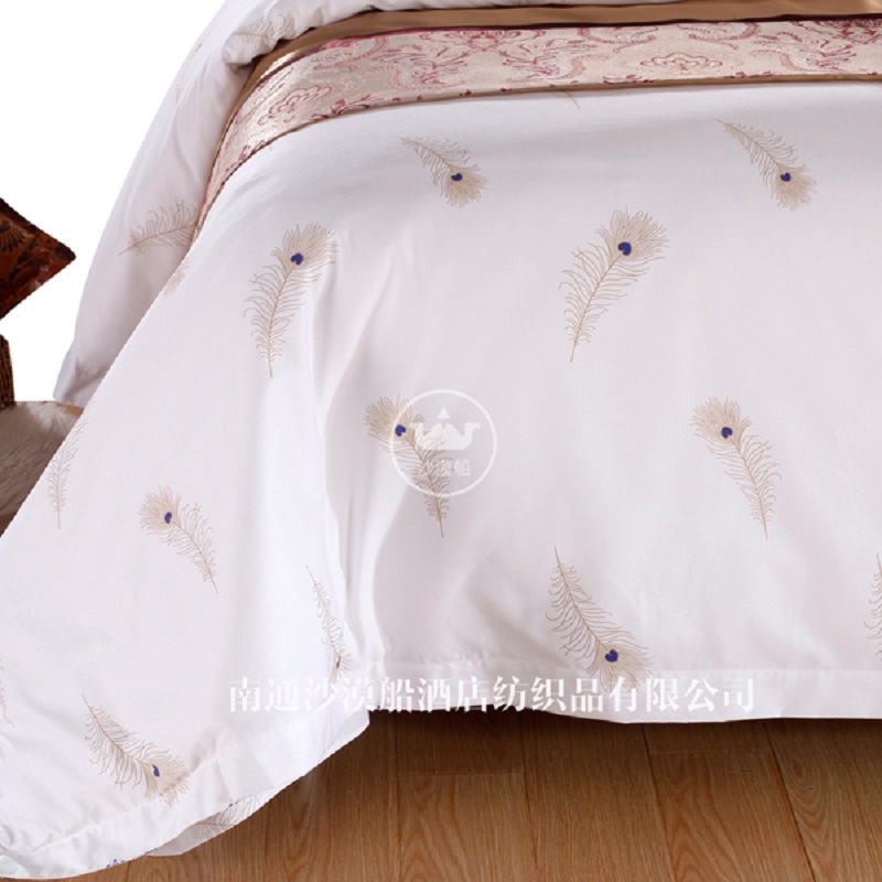 Ins-style Blue Diamond Era Series Five-star hotel linen bedding, pure cotton bed sheets and quilt covers, all-cotton simple and light luxury four-piece set, hotel and homestay details Picture