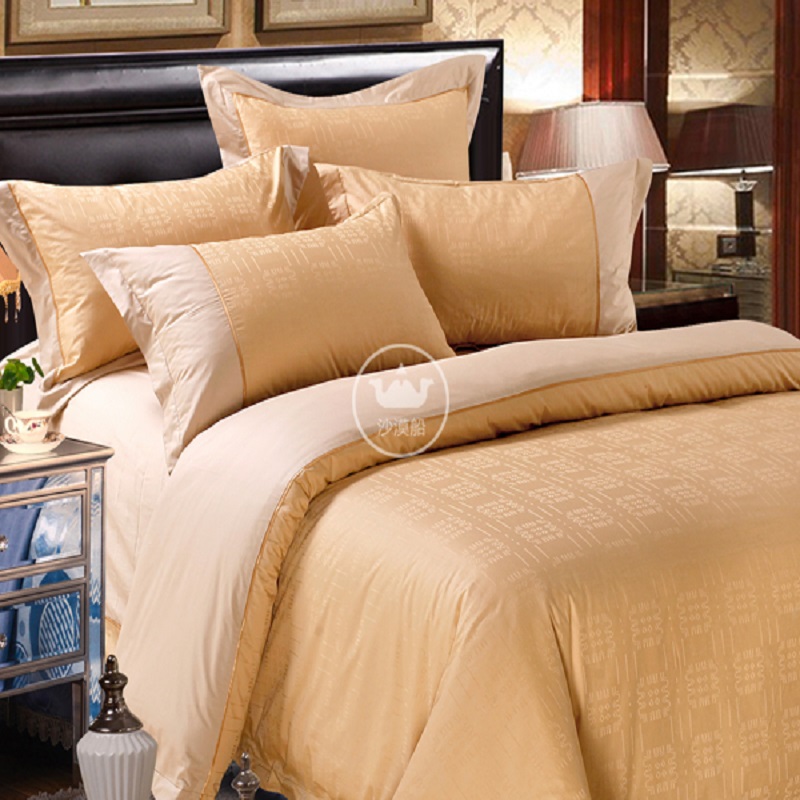 HotelBeddingins Mocha Heart Light Luxury Series High-end European brocade jacquard hotel linen bedding four-piece set All-cotton pure cotton quilt cover bed sheet pic 1