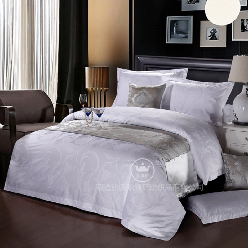 Ins-style high-end hotel bedding, narcissus series, hotel linen, woven bed sheets and quilt covers, jacquard for homestays, pure cotton for five-star hotels details Picture