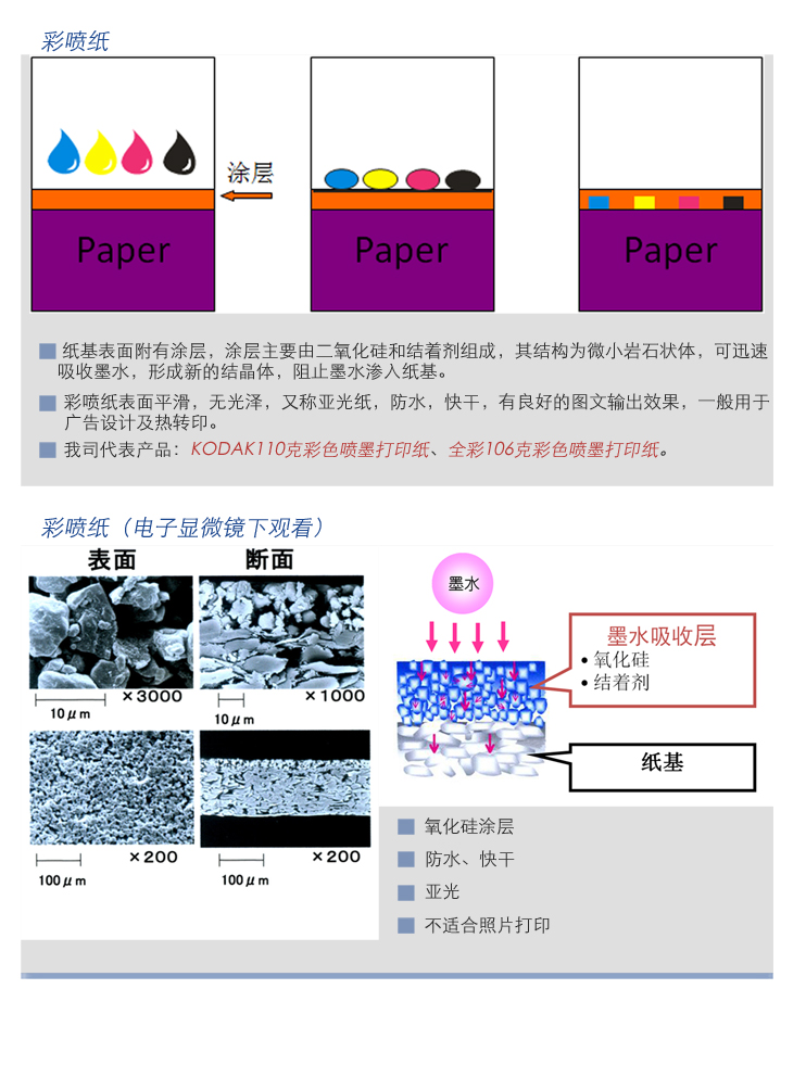 柯达KODAK彩色喷墨打印纸110g哑光喷墨打印纸简历病历广告纸菜谱纸A4单面彩喷纸100张彩喷纸详情7