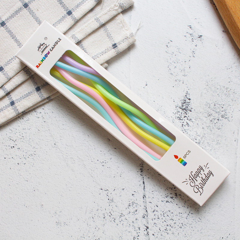 螺旋旋转金属色生日蛋糕派对曲线蜡烛糖果色聚会生日蜡烛详情5