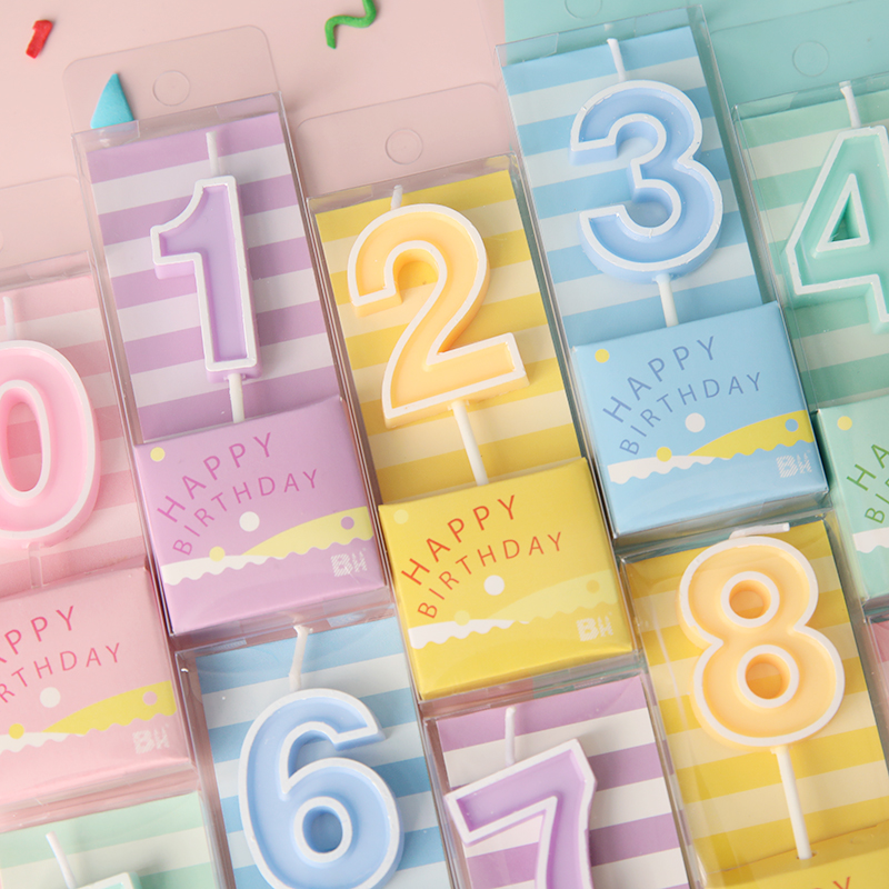 生日数字蜡烛0-9马卡龙色卡通彩色儿童派对蛋糕甜品装扮插件详情5